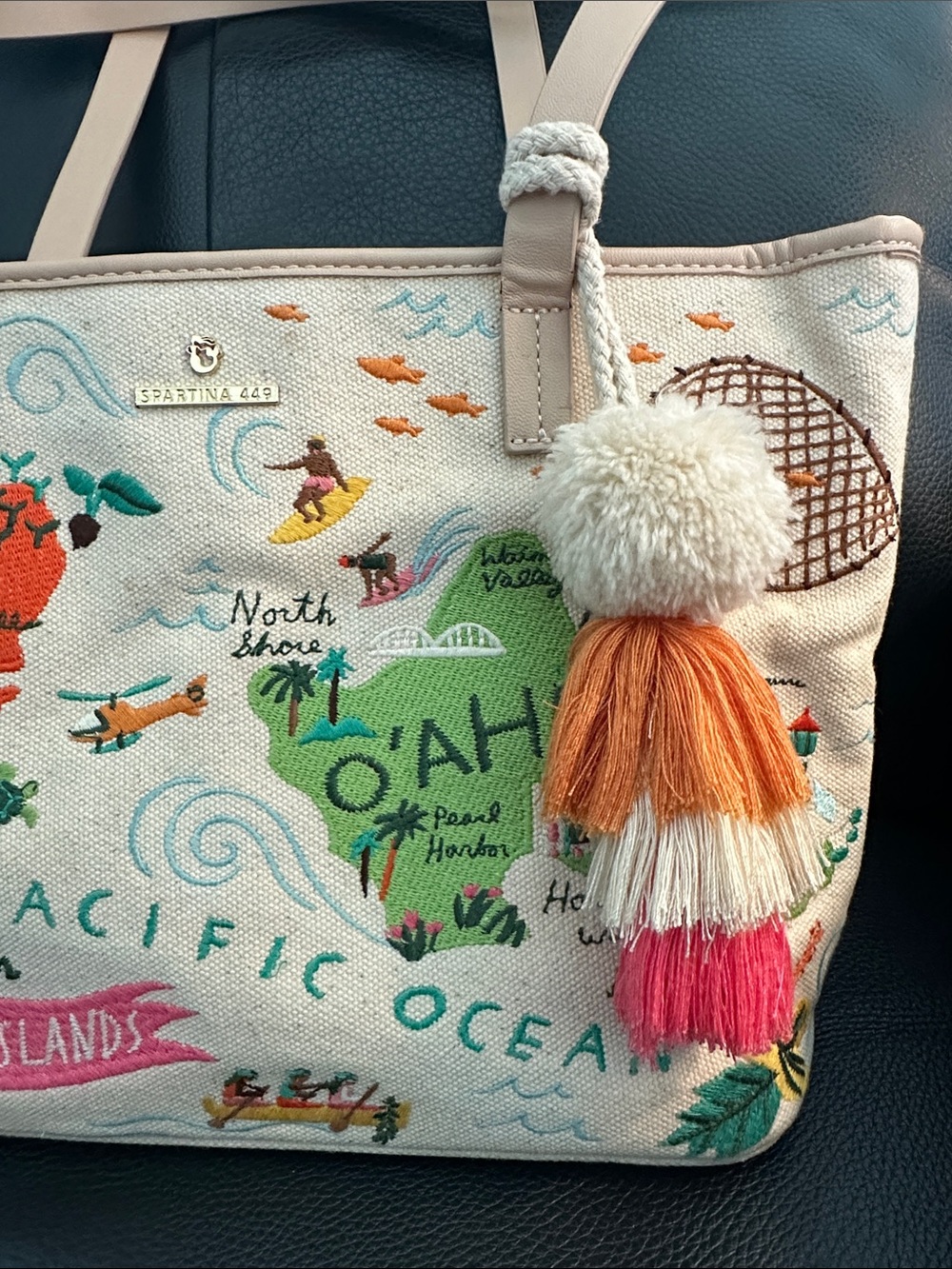 Spartina Embroidered Hawaiian Islands Map Tote (not available on Spartina 449) - Picture 7 of 7